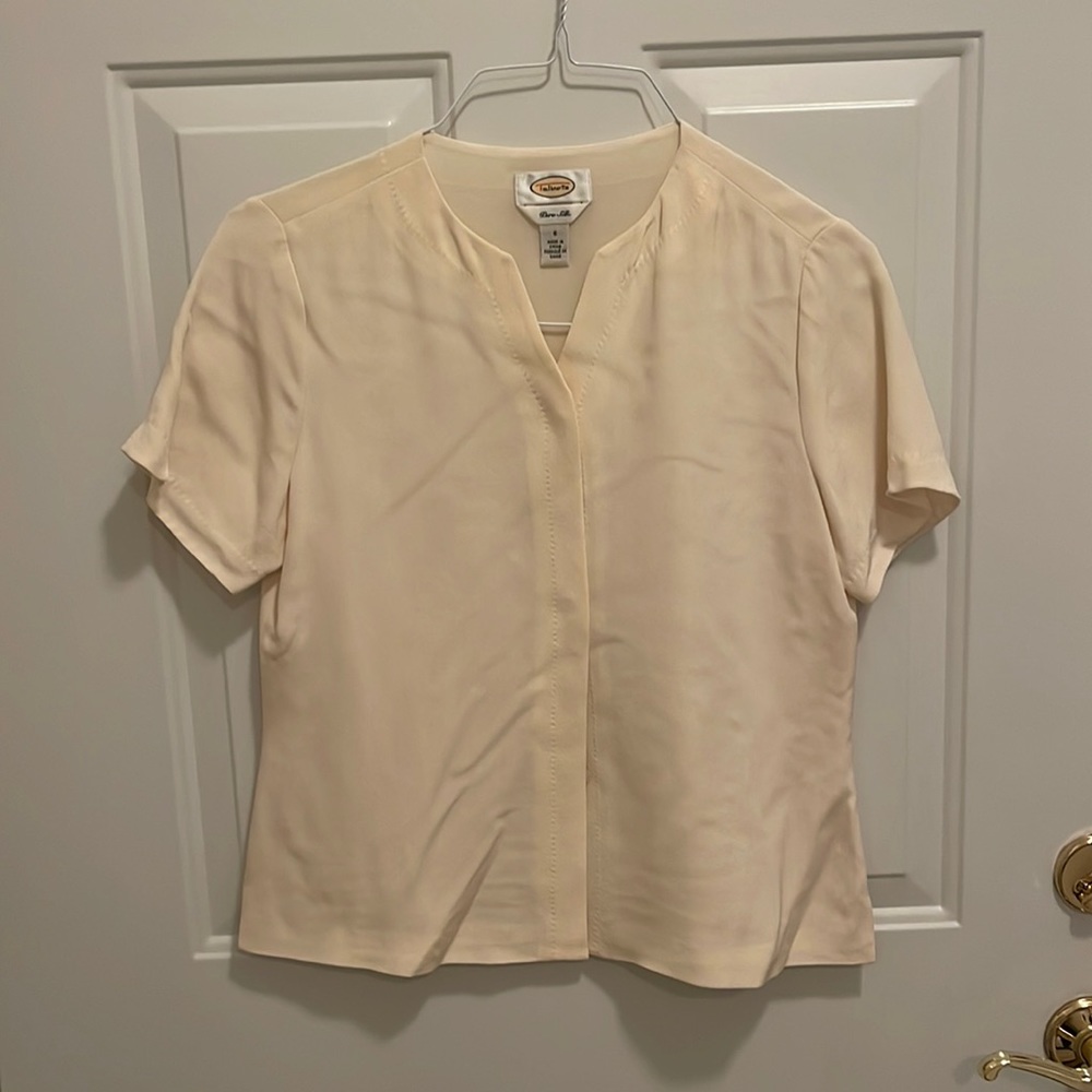 Cream silk top